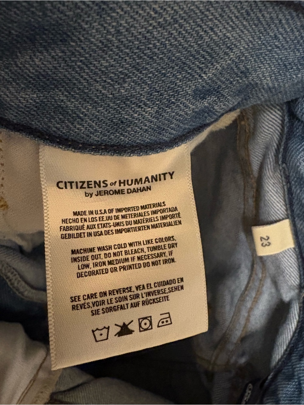 CITIZENS OF HUMANITY ESTELLA DAY TRIP FRAY HIGH-RISE ANKLE FLARE JEANS size 23 - Picture 7 of 12